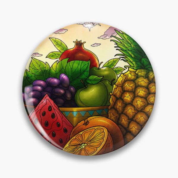 Item preview, Colorful Tropical Fruit Illustration | Pineapple, Watermelon & Citrus Art | Vibrant Kitchen Decor designed and sold by GarnerSupplyCo.