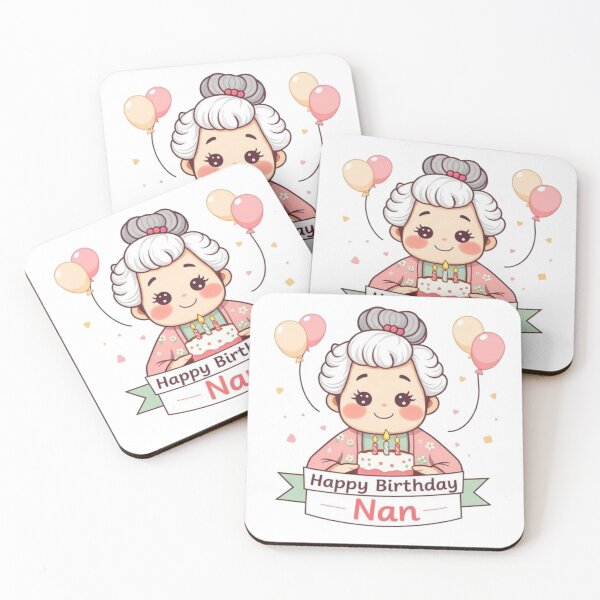 Item preview, Happy Birthday Nan Kawaii Sticker | Cute Grandma Birthday Cake Illustration designed and sold by HOODYBUDSTYLES.