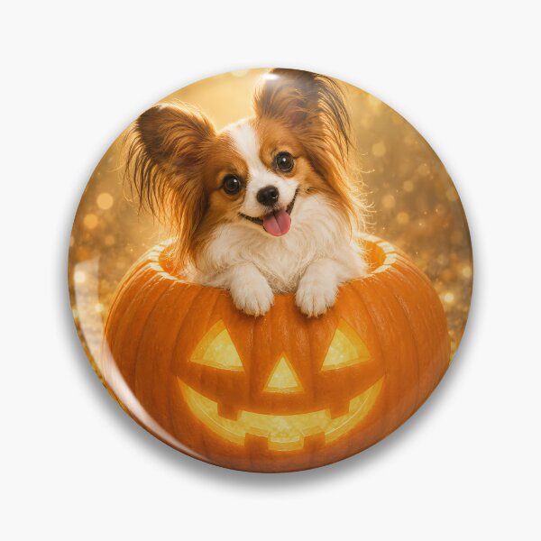Item preview, Papillon Halloween Pumpkin – Cute Jack O Lantern Dog designed and sold by ManJiangHong.