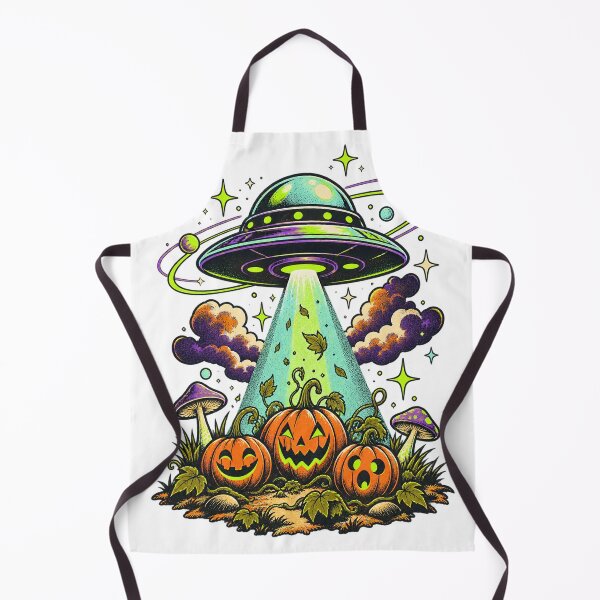 Item preview, Cosmic Pumpkin Encounter Retro Halloween UFO designed and sold by networkseen.