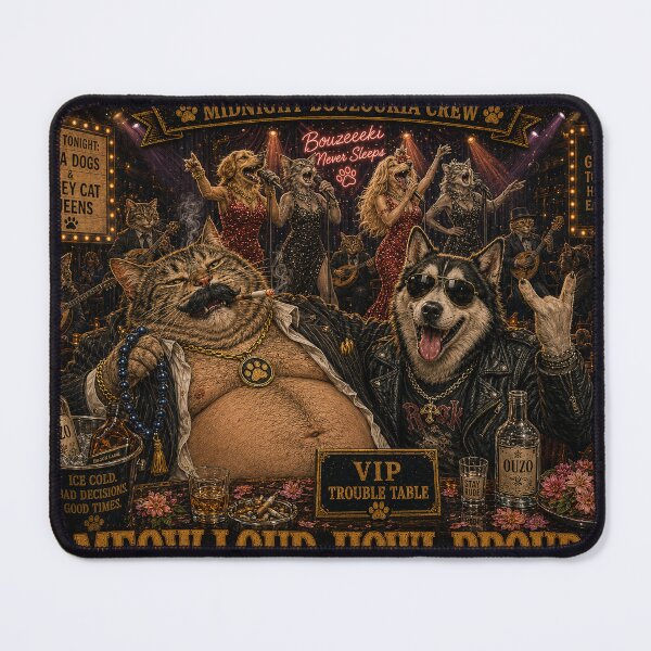 Item preview, Big Belly Cat and Rebel Husky Meow Loud Howl Proud Funny Design designed and sold by shopevermint.