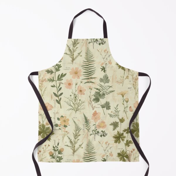 Item preview, Vintage Botanical Herbarium - Pink Cosmos & Wild Ferns Pattern designed and sold by Whimsical Wayfarer.