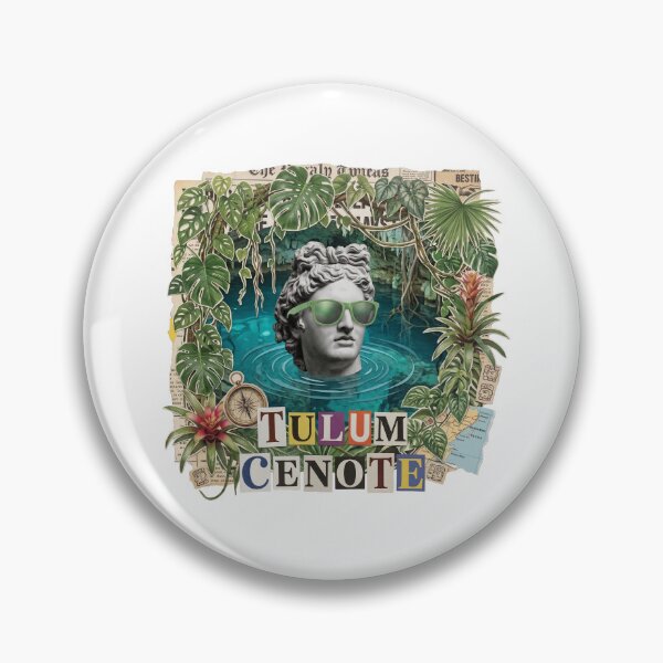 Item preview, Tulum Chill & Sunrise Mexico Beach Dadaist Collage - Boho Vacation Art (T-Shirt, Poster & Sticker) designed and sold by OzzFrequency.
