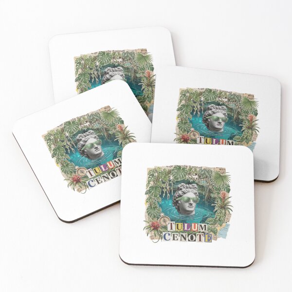 Item preview, Tulum Chill & Sunrise Mexico Beach Dadaist Collage - Boho Vacation Art (T-Shirt, Poster & Sticker) designed and sold by OzzFrequency.