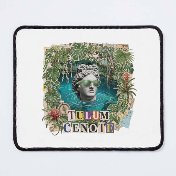 Item preview, Tulum Chill & Sunrise Mexico Beach Dadaist Collage - Boho Vacation Art (T-Shirt, Poster & Sticker) designed and sold by OzzFrequency.