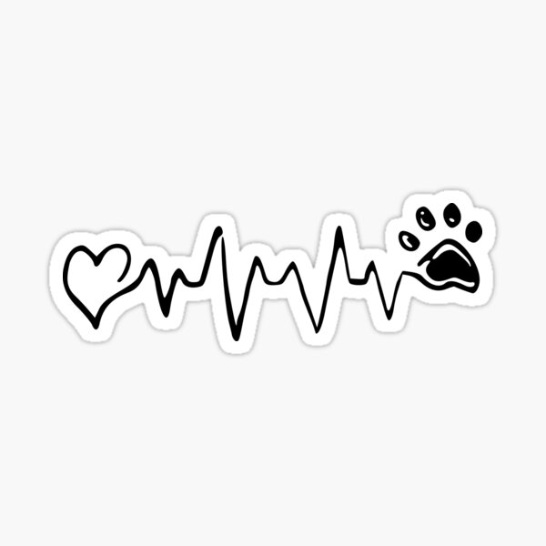 Dog Heartbeat Stickers for Sale