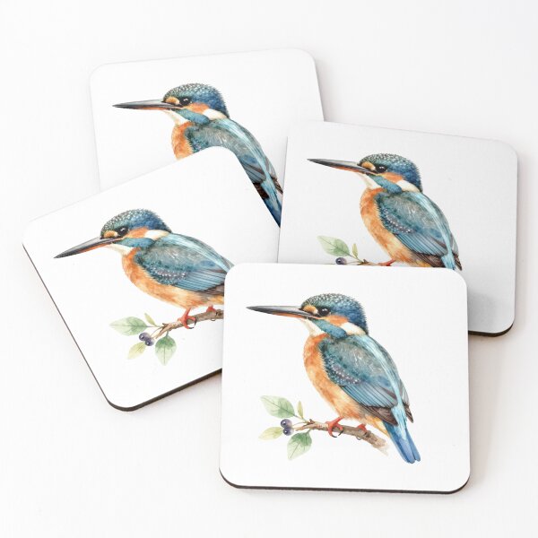 Item preview, Kingfisher Watercolor Illustration | Vibrant Kingfisher Bird Nature Artwork designed and sold by Rood Art Studio.