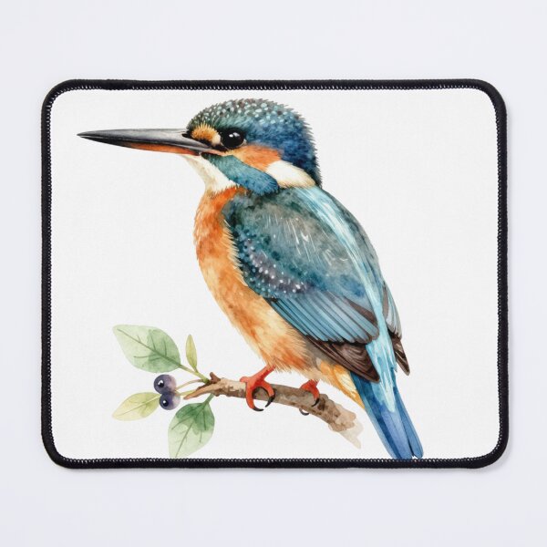 Item preview, Kingfisher Watercolor Illustration | Vibrant Kingfisher Bird Nature Artwork designed and sold by Rood Art Studio.