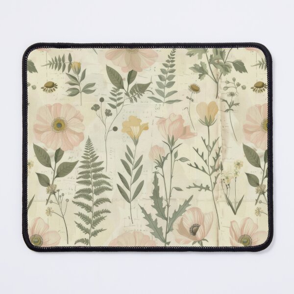Item preview, Vintage Botanical Herbarium – Pastel Anemone & Meadow Fern Pattern designed and sold by Whimsical Wayfarer.