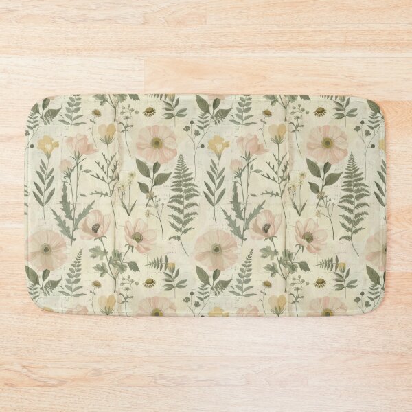 Item preview, Vintage Botanical Herbarium – Pastel Anemone & Meadow Fern Pattern designed and sold by Whimsical Wayfarer.
