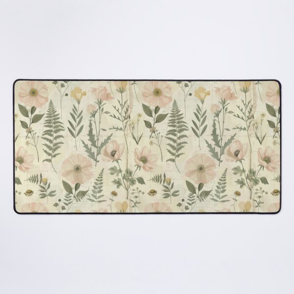 Item preview, Vintage Botanical Herbarium – Pastel Anemone & Meadow Fern Pattern designed and sold by Whimsical Wayfarer.
