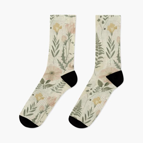 Item preview, Vintage Botanical Herbarium – Pastel Anemone & Meadow Fern Pattern designed and sold by Whimsical Wayfarer.