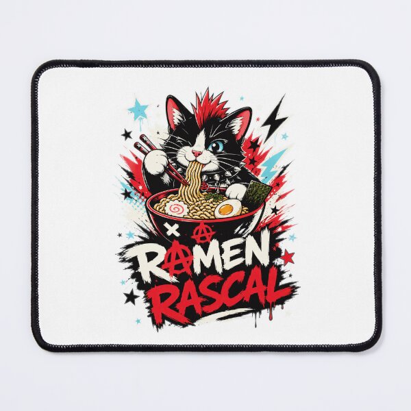 Item preview, Ramen Rascal Punk Cat Noodle Eating Feline designed and sold by markymaarty.
