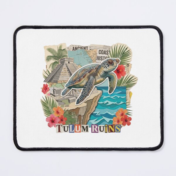 Item preview, Tulum Chill & Sunrise Mexico Beach Dadaist Collage - Boho Vacation Art (T-Shirt, Poster & Sticker) designed and sold by OzzFrequency.