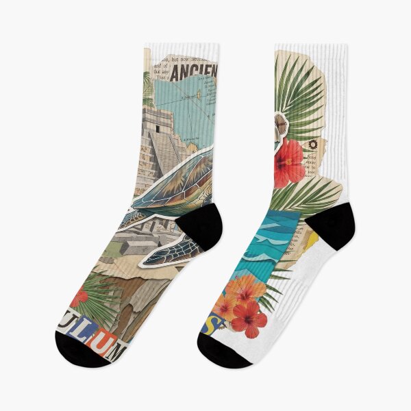 Item preview, Tulum Chill & Sunrise Mexico Beach Dadaist Collage - Boho Vacation Art (T-Shirt, Poster & Sticker) designed and sold by OzzFrequency.