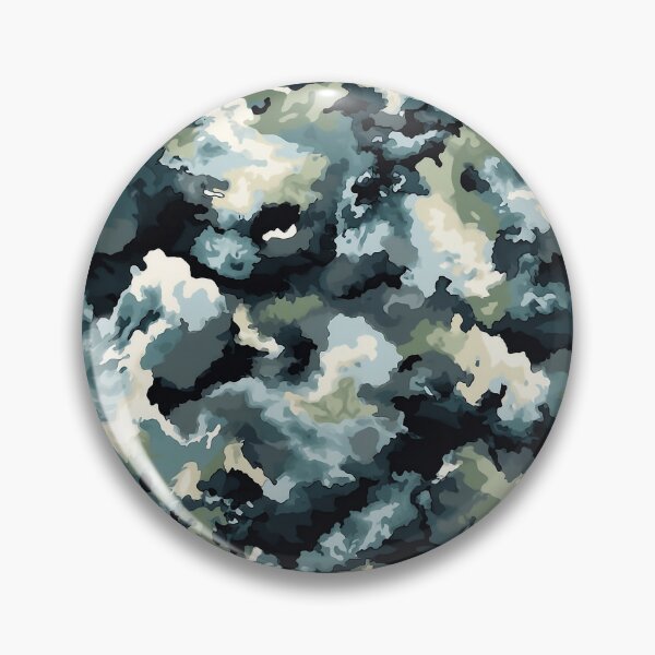 Item preview, Dark Green Camo Pattern Slate Blue Grey and Cream Camouflage designed and sold by Nine Lives Studio.