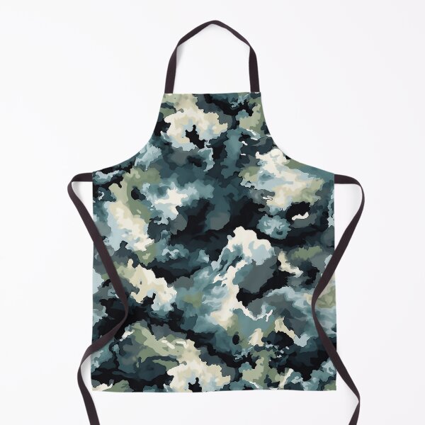 Item preview, Dark Green Camo Pattern Slate Blue Grey and Cream Camouflage designed and sold by Nine Lives Studio.