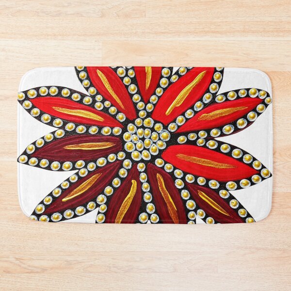 Item preview, Jeweled Crimson Bloom – Red & Gold Floral Art designed and sold by KJKreationz.