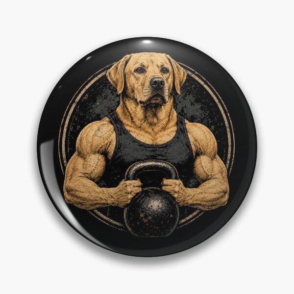 Item preview, Strong Labrador Retriever Kettlebell Fitness Retro Workout Gym designed and sold by Moizento.