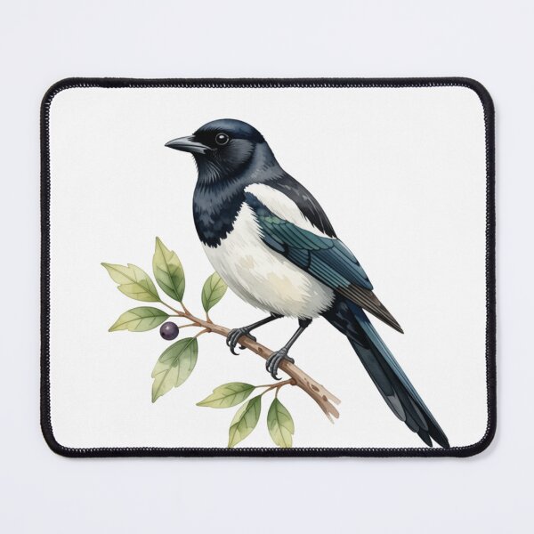 Item preview, Magpie Watercolor Illustration | Elegant Magpie Bird Nature Artwork designed and sold by Rood Art Studio.