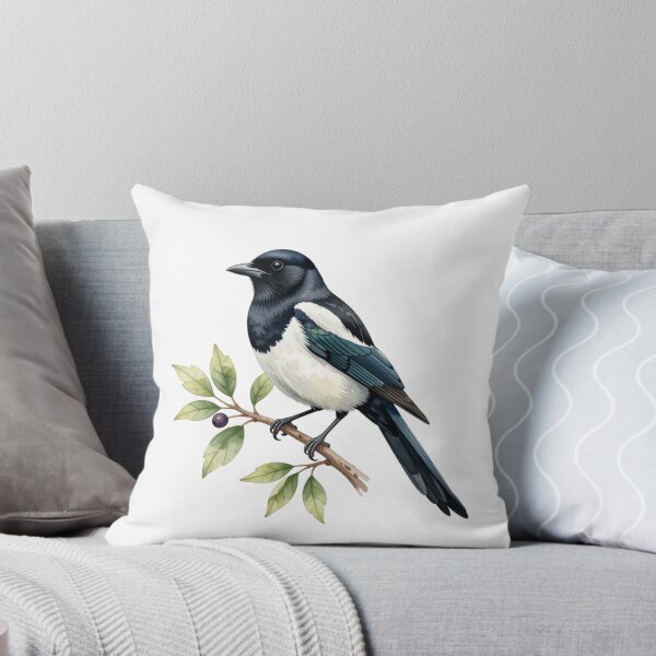 Item preview, Magpie Watercolor Illustration | Elegant Magpie Bird Nature Artwork designed and sold by Rood Art Studio.