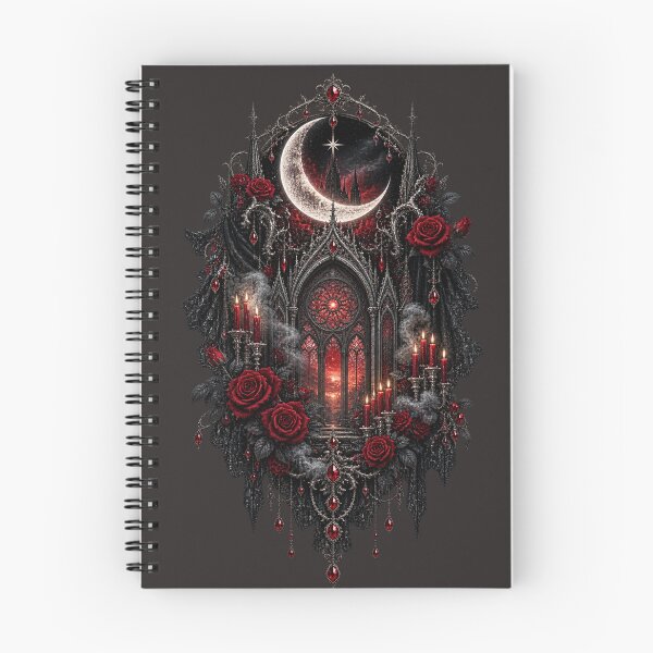 Item preview, Gothic Cathedral Moon – Crescent Moon Red Roses Dark Fantasy designed and sold by Meentoos_1.