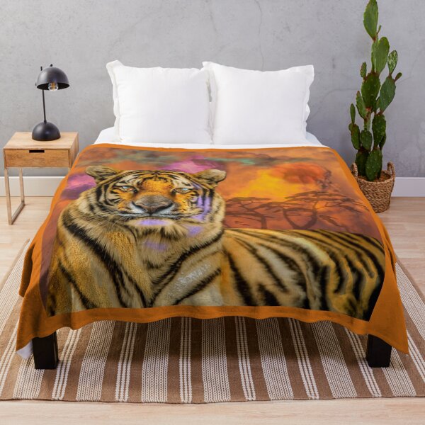 Item preview, Majestic Tiger Amid Fiery Sunset designed and sold by Patricia Brown.