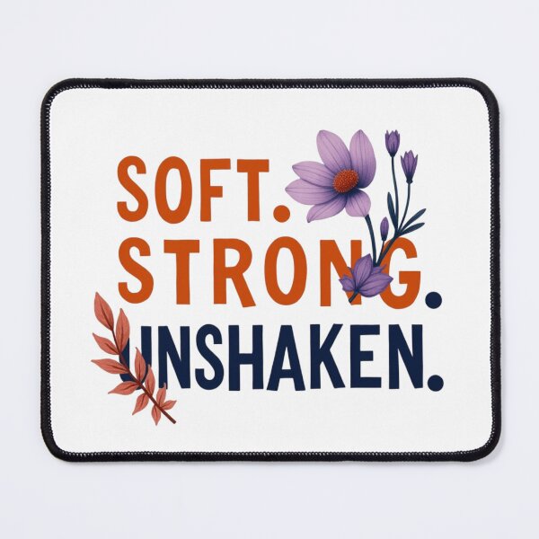 Item preview, Soft Strong Unshaken Inspirational Floral Quote designed and sold by Aarvya Fashion Club ( A.F.C ).