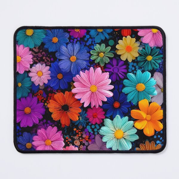 Item preview, Vivid 3D Paper Flowers - Colorful Quilling Floral Black Seamless designed and sold by Ela Art Space .