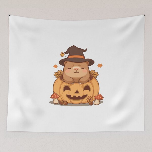 Item preview, Cute Kawaii Hamster Pumpkin Halloween T-Shirt – Cozy Fall Witch Hat designed and sold by ColorClouds.