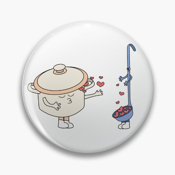 Item preview, Cute Groovy Pot and Ladle Love designed and sold by SvetlanaLiDesign.