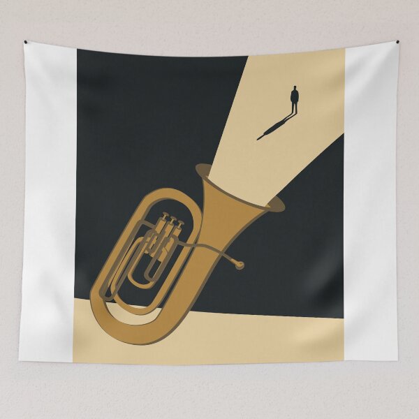 Item preview, Sound Into Light | Minimalist Tuba Art | Bauhaus Music Decor | Modern Brass Instrument Print designed and sold by Studio pod Burom.