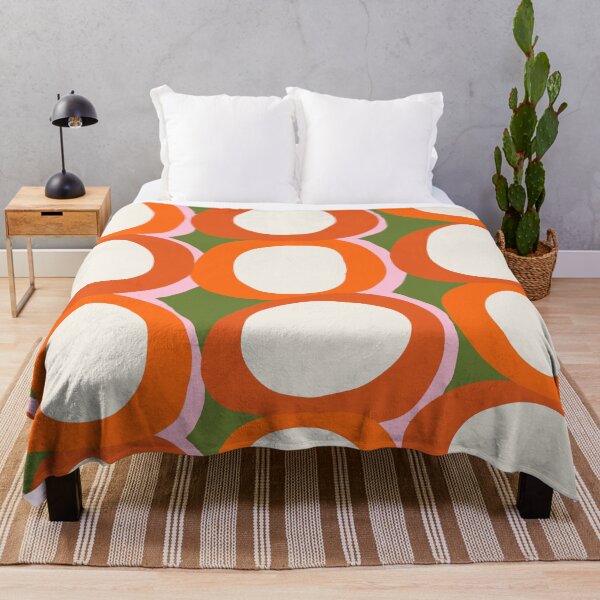 Item preview, Abstract Retro Geometric Circles in Burnt Orange and Olive Green designed and sold by Deutschic.