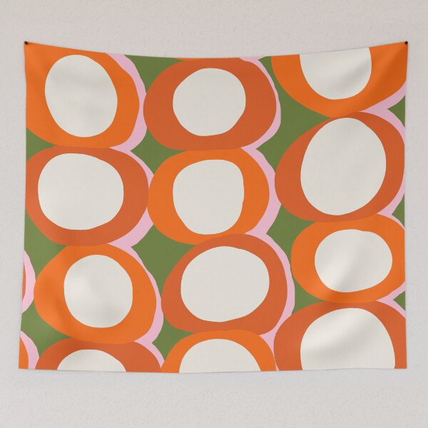 Item preview, Abstract Retro Geometric Circles in Burnt Orange and Olive Green designed and sold by Deutschic.