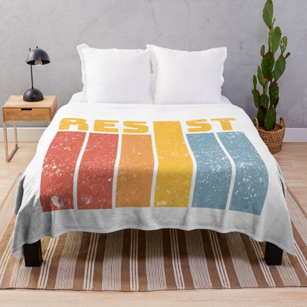 Item preview, Vintage Distressed Resist Retro Striped Protest designed and sold by drchzak.