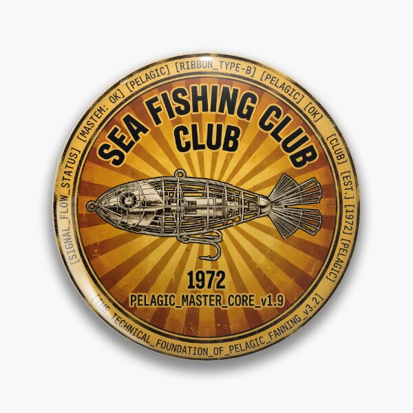 Item preview, Vintage 1970s Sea Fishing Club Lure Emblem designed and sold by ThirdShiftLab.