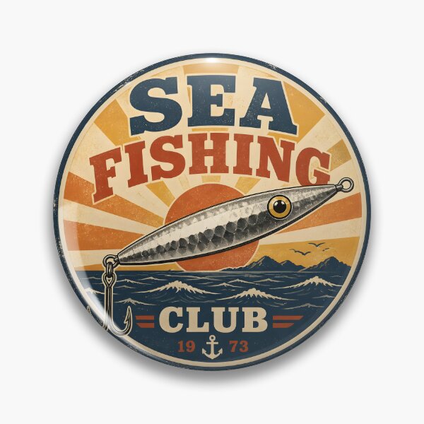 Item preview, Vintage 1970s Sea Fishing Club Lure Emblem v2 designed and sold by ThirdShiftLab.