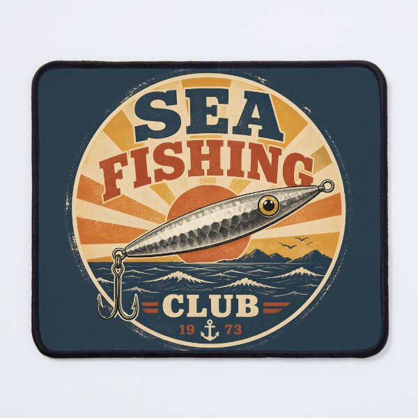 Item preview, Vintage 1970s Sea Fishing Club Lure Emblem v2 designed and sold by ThirdShiftLab.