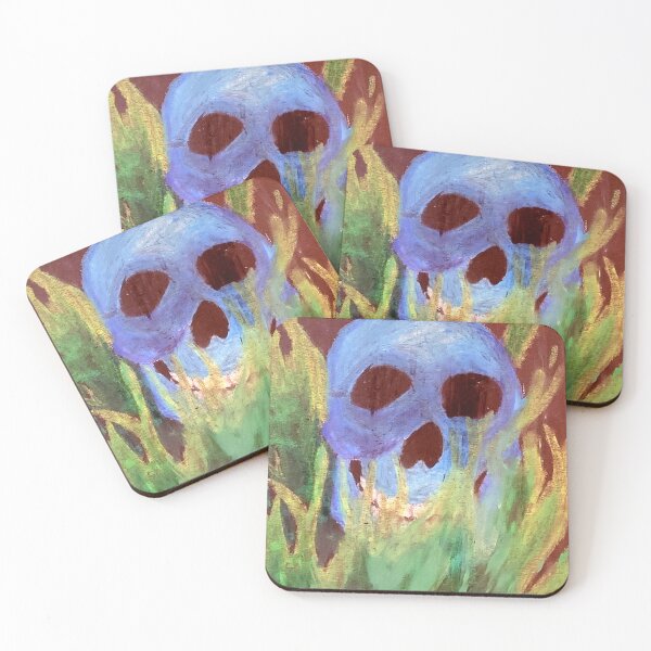 Item preview, Skele-Flames — Blue Skull and Green Flames designed and sold by LizzyPrittyArts.