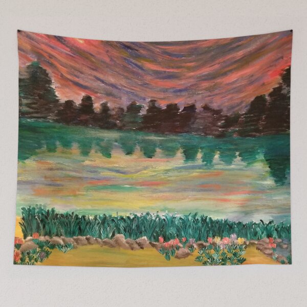 Item preview, Sunrise Season — Lakeside Sunrise Landscape designed and sold by LizzyPrittyArts.