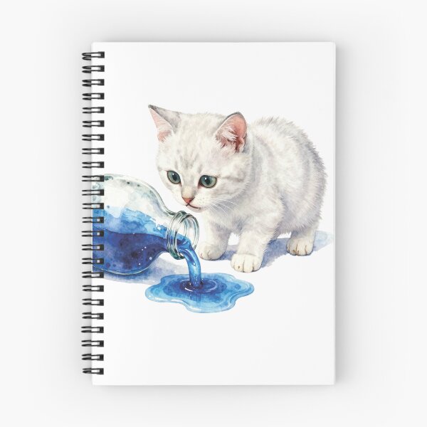 Item preview, Watercolor White Kitten Magic Potion Alice designed and sold by WildArtIT.