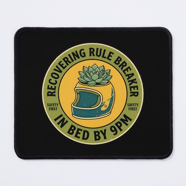 Item preview, Recovering Rule Breaker Safety First Retro Badge designed and sold by DuckOddity.