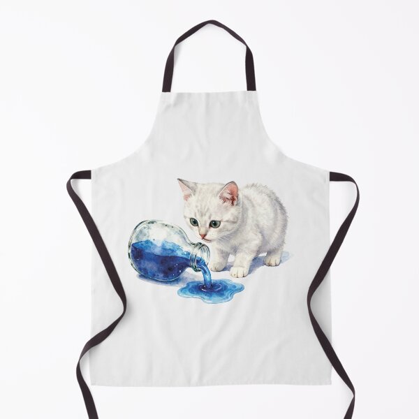 Item preview, Watercolor White Kitten Magic Potion Alice designed and sold by WildArtIT.