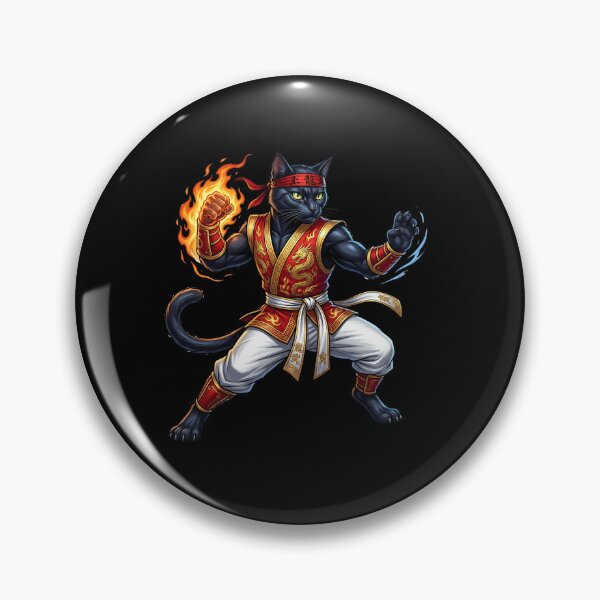 Item preview, Dragon Kung Fu Cat Warrior – Fire Fighter Cat for Gamers & Cat Lovers designed and sold by TOOBIC.