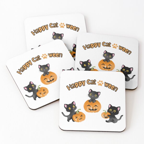 Item preview, Cute Black Cat with Jack-o-laterns designed and sold by CursedButCute1.