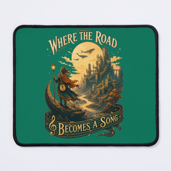 Item preview, Where The Road Becomes A Song Fantasy Bard Landscape designed and sold by SVox.