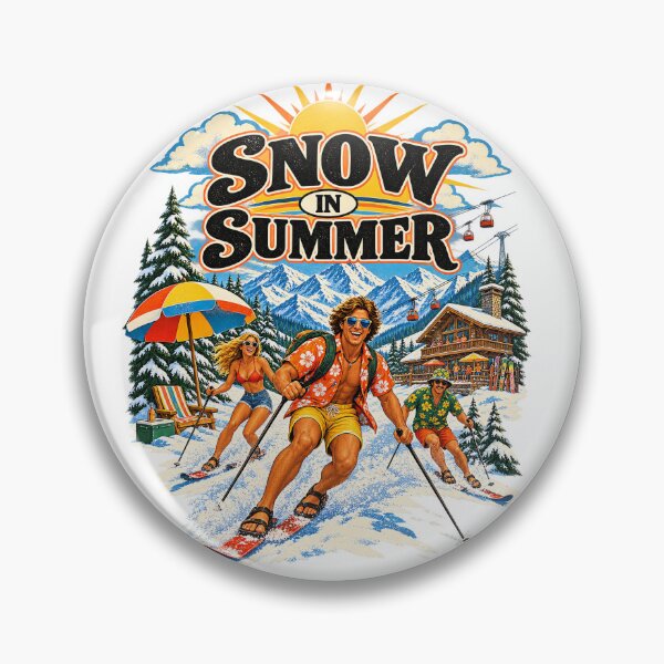 Item preview, Snow in Summer Vintage Ski Vacation Travel Poster designed and sold by urbinet.