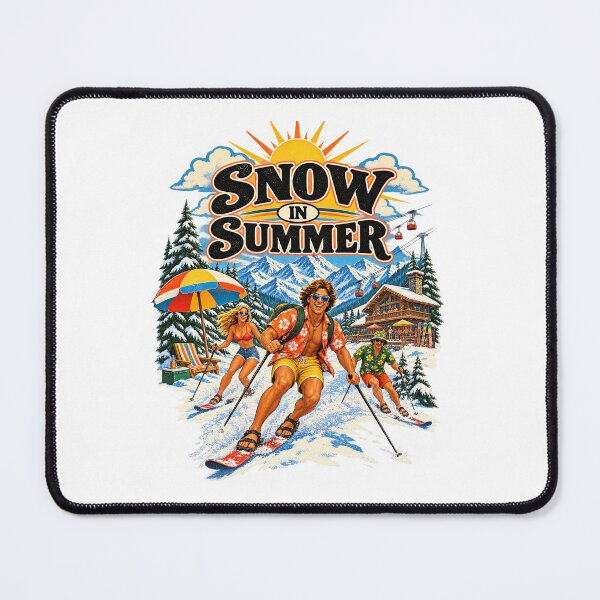 Item preview, Snow in Summer Vintage Ski Vacation Travel Poster designed and sold by urbinet.