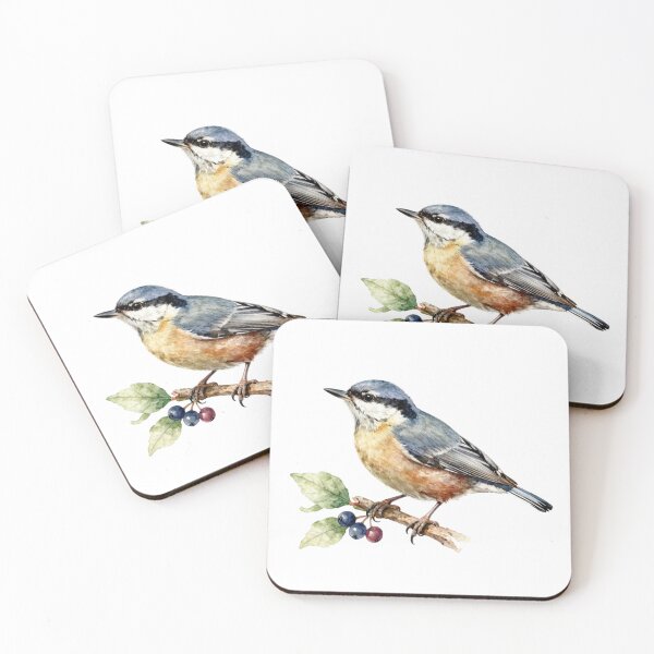 Item preview, Nuthatch Watercolor Illustration | Charming Nuthatch Songbird Nature Artwork designed and sold by Rood Art Studio.
