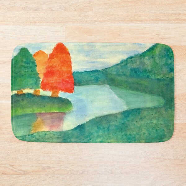 Item preview, Autumn Lakes — Watercolor Mountain Lake Landscape designed and sold by LizzyPrittyArts.